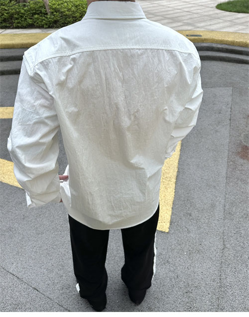 셀린느 24ss 트리옹프 로고 자수 린넨 셔츠