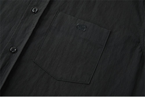 셀린느 24ss 트리옹프 로고 자수 린넨 셔츠