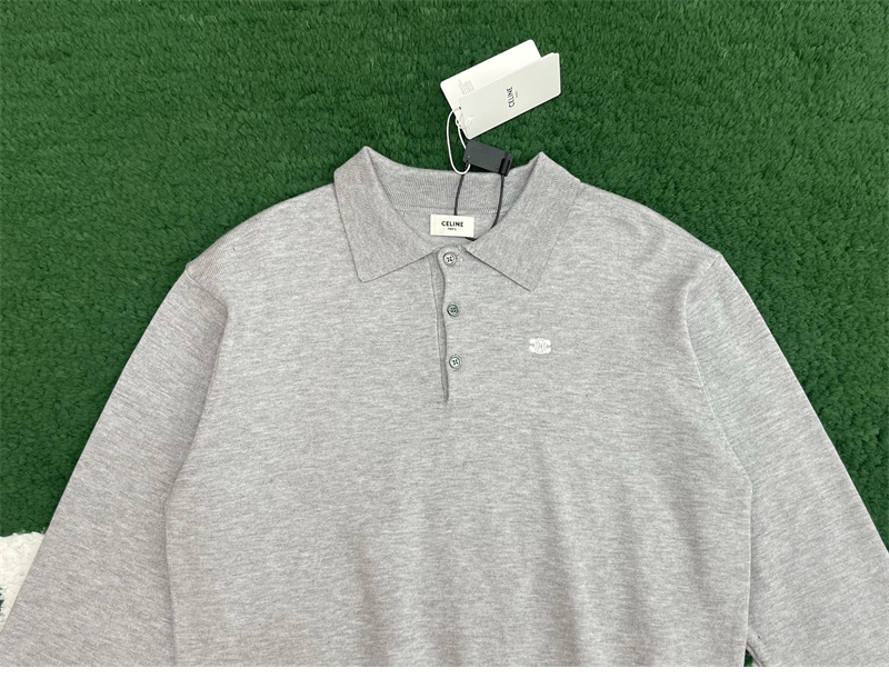 셀린느 파인 코튼 폴로 스웨터