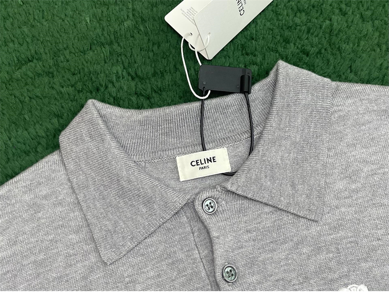 셀린느 파인 코튼 폴로 스웨터