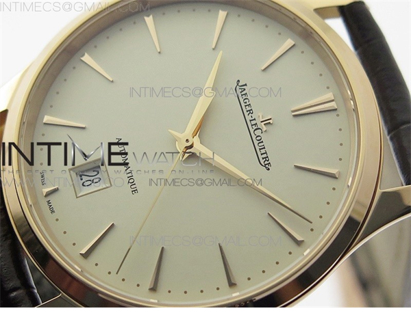 ZF공장 예거르쿨트르 마스터 울트라씬 데이트 1238420 로즈골드금통 화이트다이얼 가죽스트랩 Master 1238420 RG ZF 1_1 Best Edition Ivory White Dial on Brown Leather Strap A899_1