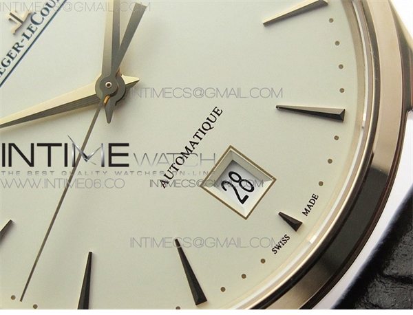 ZF공장 예거르쿨트르 마스터 울트라씬 데이트 1238420 로즈골드금통 화이트다이얼 가죽스트랩 Master 1238420 RG ZF 1_1 Best Edition Ivory White Dial on Brown Leather Strap A899_1