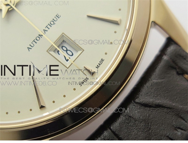 ZF공장 예거르쿨트르 마스터 울트라씬 데이트 1238420 로즈골드금통 화이트다이얼 가죽스트랩 Master 1238420 RG ZF 1_1 Best Edition Ivory White Dial on Brown Leather Strap A899_1