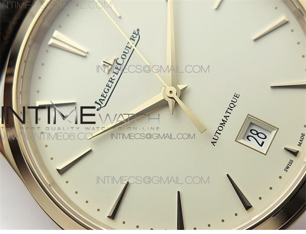 ZF공장 예거르쿨트르 마스터 울트라씬 데이트 1238420 로즈골드금통 화이트다이얼 가죽스트랩 Master 1238420 RG ZF 1_1 Best Edition Ivory White Dial on Brown Leather Strap A899_1