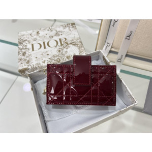 Dior Patent 5 Gusset Card Horder