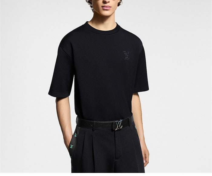 루이비통 라인스톤 LV 저지 반팔 티셔츠