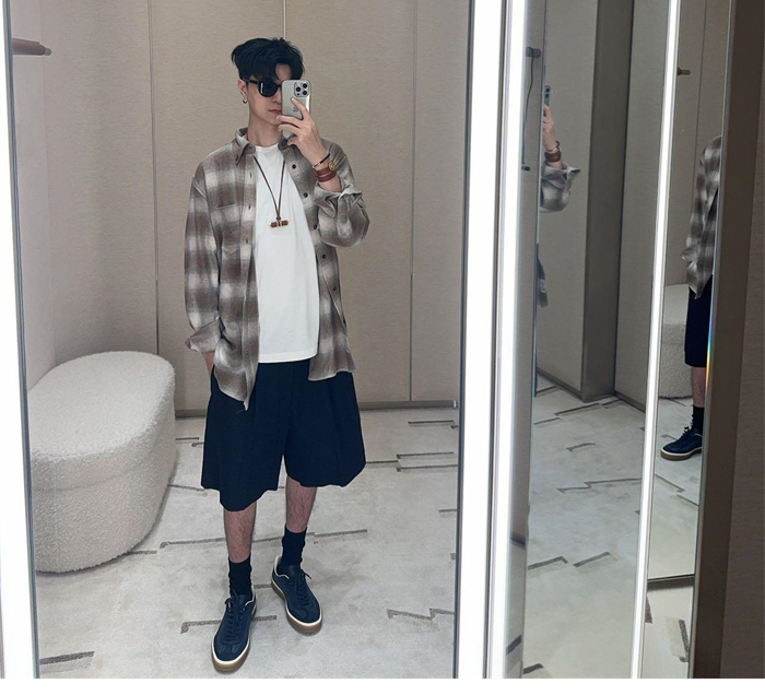 로로피아나 타탄 플란넬 잭 셔츠