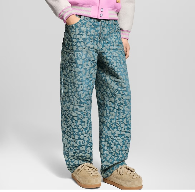 루이비통 x 니고 자카드 데님 팬츠