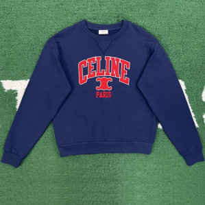 셀린느 파리 트리옹프 프린트 코튼 플리스 오버사이즈 스웨트셔츠 맨투맨