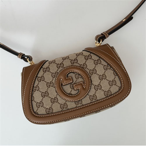 구찌 블론디 미니 숄더백 815700 베이지 다크 브라운 캔버스