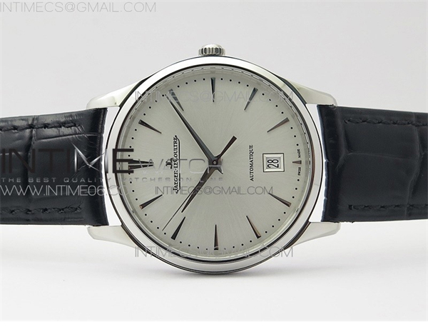 ZF공장 예거르쿨트르 마스터 울트라씬 데이트 1238420 스틸 화이트다이얼 가죽스트랩 Master 1238420 SS ZF 1_1 Best Edition Silver Dial on Black Leather Strap A899_1