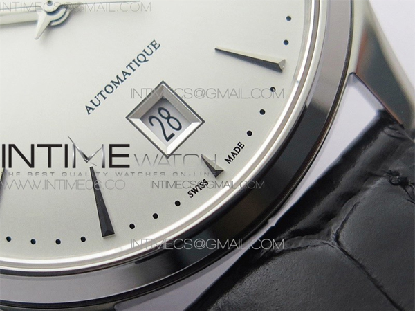 ZF공장 예거르쿨트르 마스터 울트라씬 데이트 1238420 스틸 화이트다이얼 가죽스트랩 Master 1238420 SS ZF 1_1 Best Edition Silver Dial on Black Leather Strap A899_1