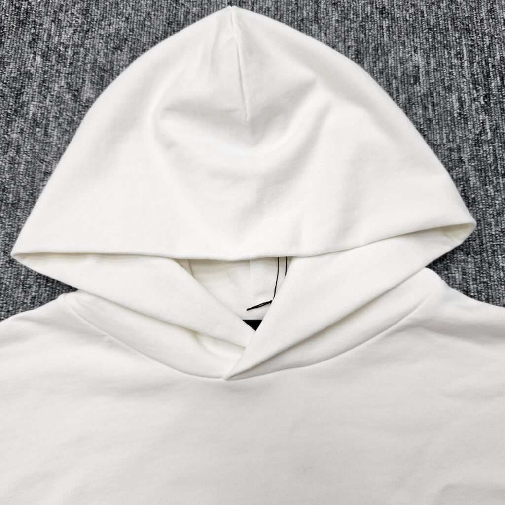 발렌시아가 백 플립 라운드 후드 티셔츠 화이트