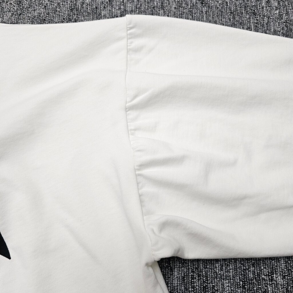 발렌시아가 백 플립 라운드 후드 티셔츠 화이트