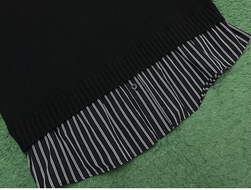 발렌시아가 레이어드 셔츠 V 넥 스웨터 2컬러