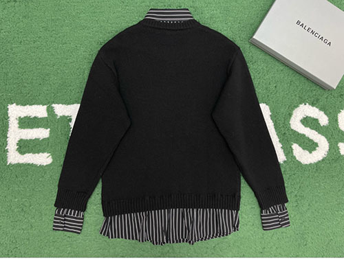 발렌시아가 레이어드 셔츠 V 넥 스웨터 2컬러