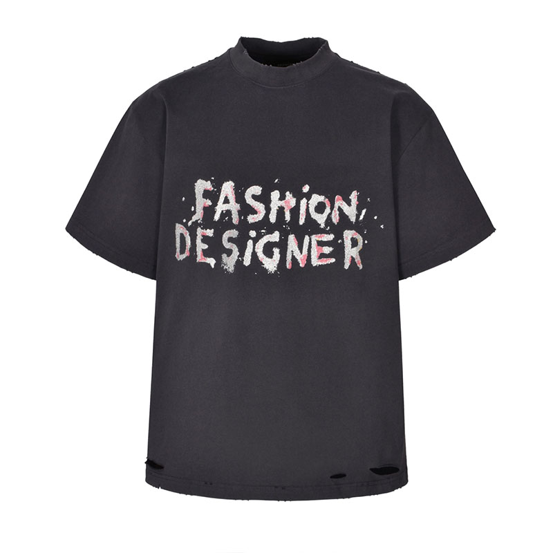 발렌시아가 패션 디자이너 오버사이즈 반팔 티셔츠 2컬러
