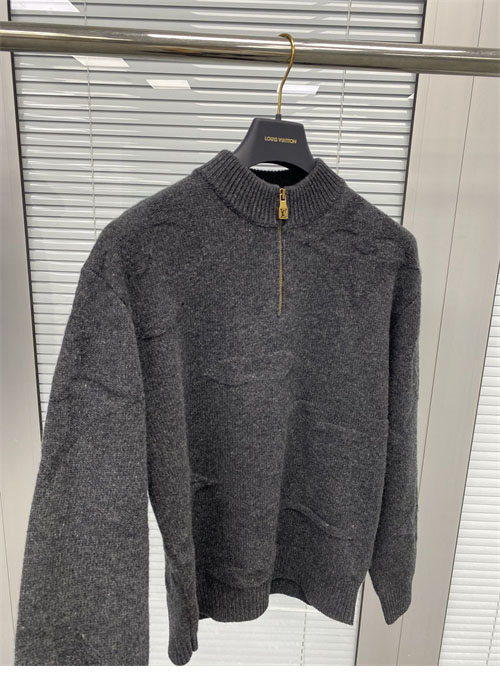 루이비통 빅 모노그램 자카드 울 하프 집업 니트