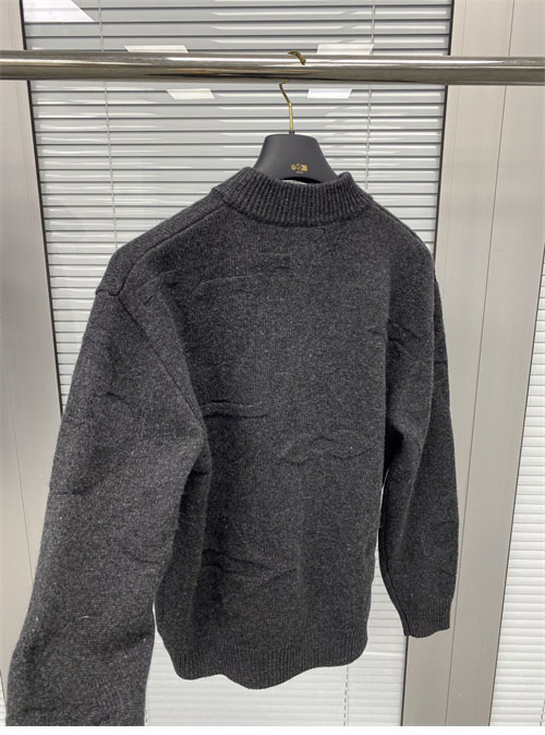 루이비통 빅 모노그램 자카드 울 하프 집업 니트