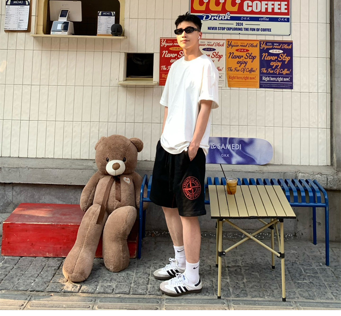 스톤아일랜드 코튼 플리스 버뮤다 숏 팬츠