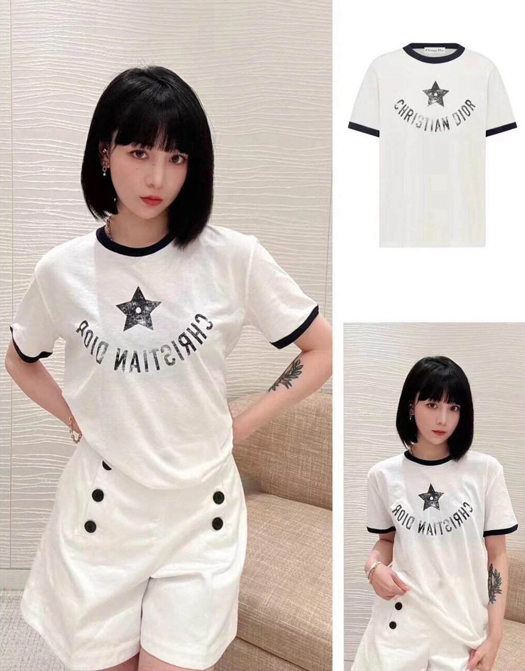 디올 DIORIVIERA 코튼 저지 반팔 티셔츠 “3COLOR”