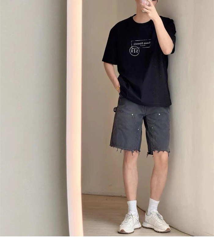 메종 마르지엘라 520 로고 반팔 티셔츠