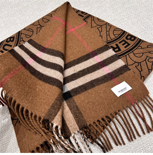 버버리 모노그램 리버시블 캐시미어 머플러 스카프