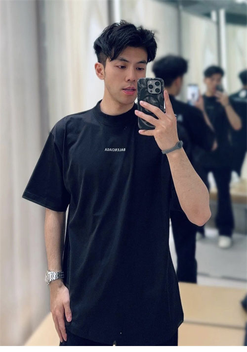 발렌시아가 3M 양면 로고 반팔 티셔츠