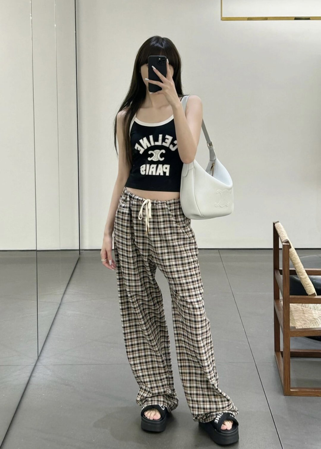 셀린느 24SS PARIS 크롭 탱크 탑