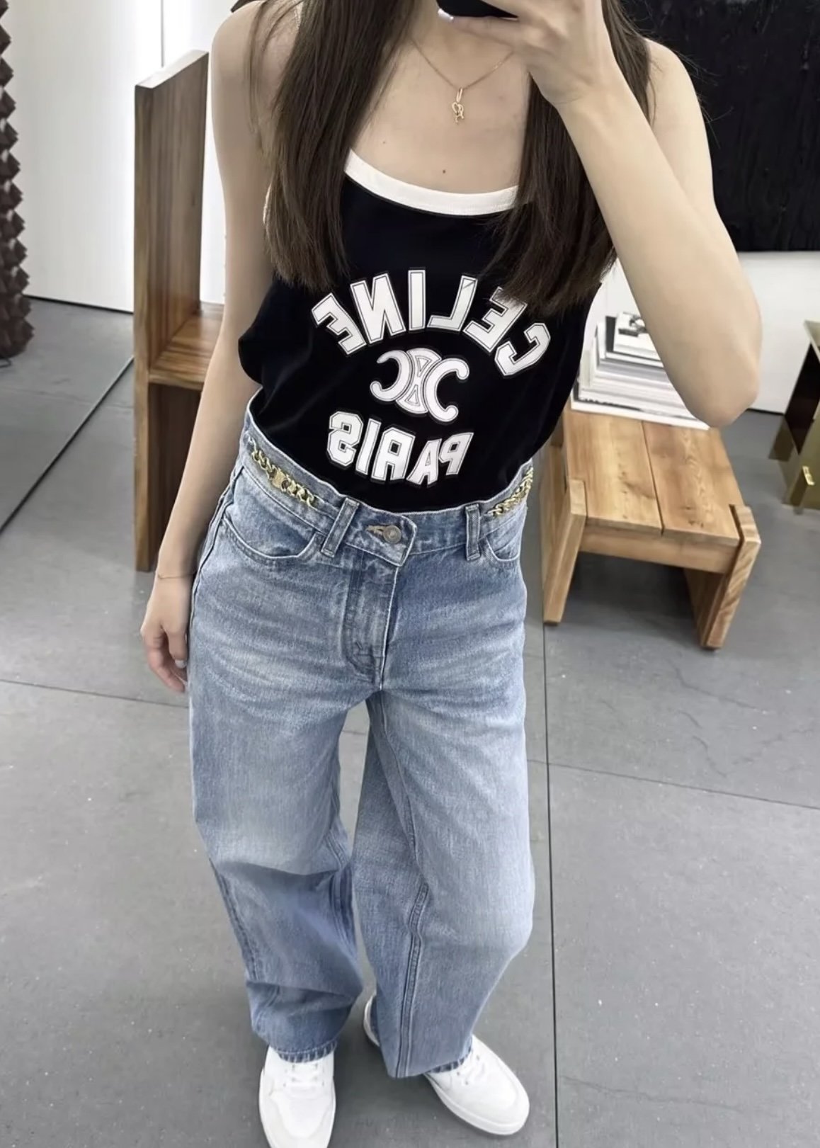 셀린느 24SS PARIS 크롭 탱크 탑