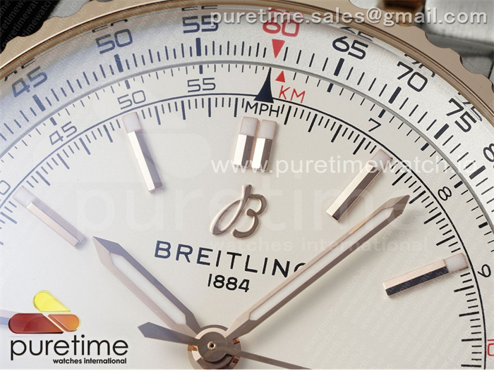 TF공장 브라이틀링 내비타이머 41미리 로즈골드콤비 화이트다이얼 브레이슬릿 Navitimer Automatic 41mm SS_RG TF 1_1 Best Edition White Dial on SS_RG Bracelet A2824