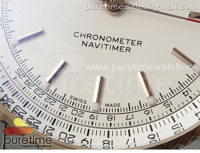 TF공장 브라이틀링 내비타이머 41미리 로즈골드콤비 화이트다이얼 브레이슬릿 Navitimer Automatic 41mm SS_RG TF 1_1 Best Edition White Dial on SS_RG Bracelet A2824