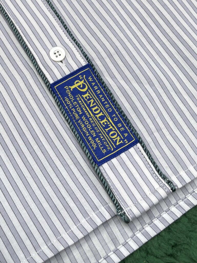 마르지엘라 23FW 그레이 & 브라운 코튼 체크 스트라이프 셔츠