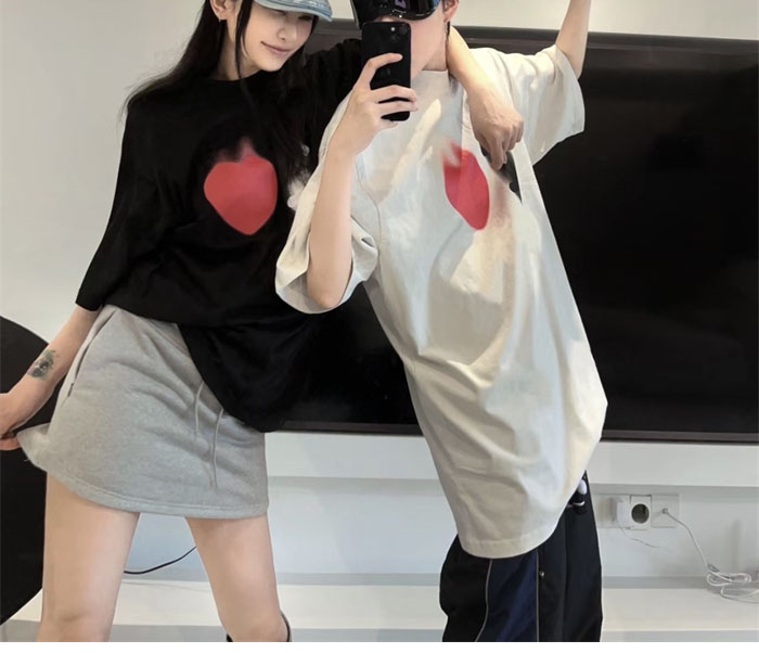 발렌시아가 I LOVE 프린티드 반팔 티셔츠