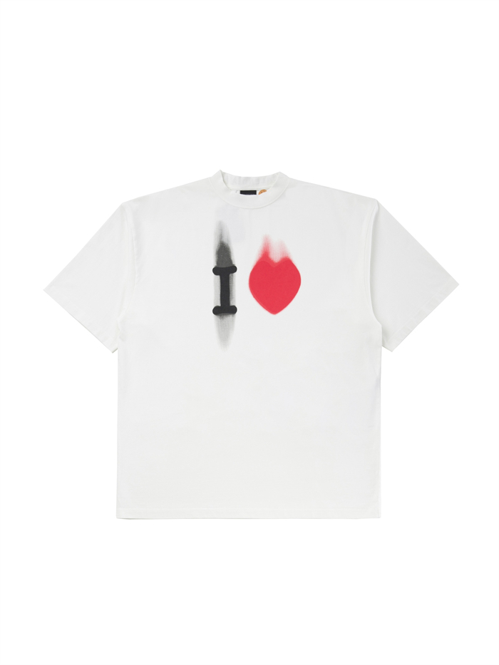 발렌시아가 I LOVE 프린티드 반팔 티셔츠