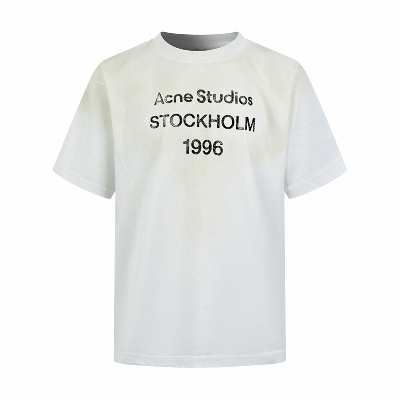 아크네 로고 프린트 코튼 반팔 티셔츠