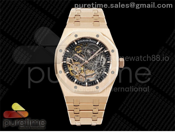 THB공장 오데마피게 로얄오크 41 오픈워크 15407 로즈골드금통 스켈레톤다이얼 브레이슬릿 Royal Oak 41mm Openworked 15407 RG THBF 1_1 Best Edition on RG Bracelet SA3132 V2