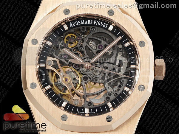 THB공장 오데마피게 로얄오크 41 오픈워크 15407 로즈골드금통 스켈레톤다이얼 브레이슬릿 Royal Oak 41mm Openworked 15407 RG THBF 1_1 Best Edition on RG Bracelet SA3132 V2