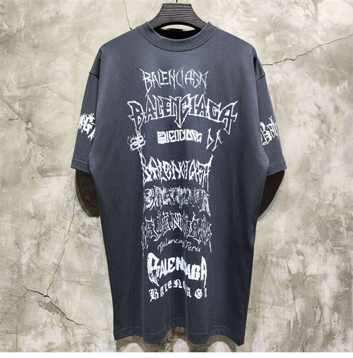 발렌시아가 DIY 메탈 프린트 오버핏 반팔 티셔츠