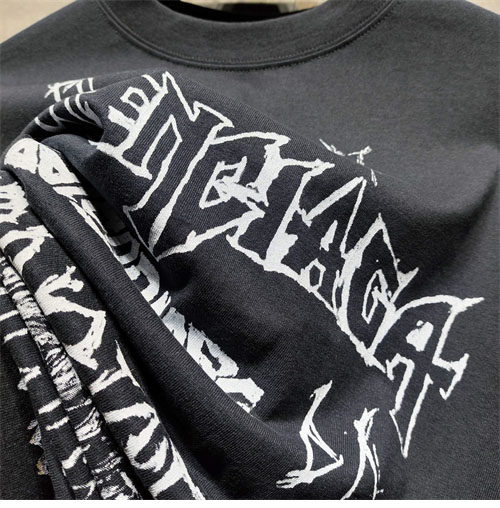 발렌시아가 DIY 메탈 프린트 오버핏 반팔 티셔츠