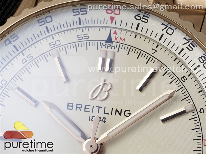 TF공장 브라이틀링 내비타이머 41미리 로즈골드금통 화이트다이얼 브레이슬릿 Navitimer Automatic 41mm RG TF 1_1 Best Edition White Dial on RG Bracelet A2824