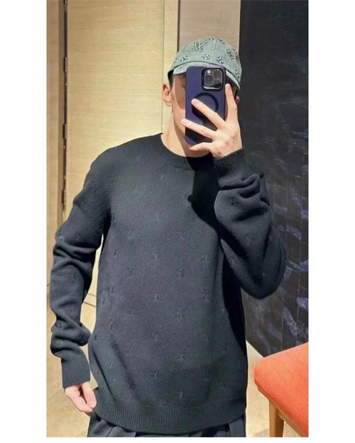 루이비통 24SS LV 모노그램 울 니트 블랙