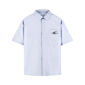 디올 Couture 꾸뛰르 은방울꽃 자수 스트라이프 반팔 셔츠