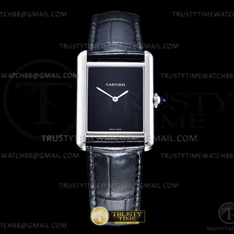 DR공장 까르띠에 탱크 머스트 라지 블랙다이얼 악어스트랩 Cartier Tank Must SS_LE Black Swiss Qtz DRF