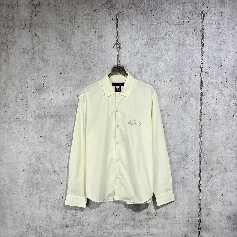 루이비통 엠벨리시드 LV 컵 로고 카라 롱 슬리브드 셔츠