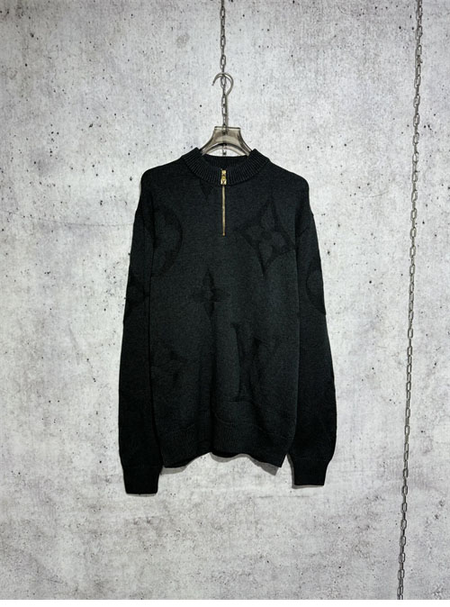 루이비통 x 박서보 모노그램 자카드 울 하프 지퍼 풀오버 니트