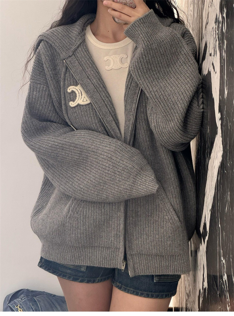 셀린느 트리옹프 후드 집업 가디건（레어）