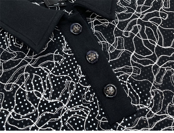 샤넬 글리터 코튼 폴로 셔츠