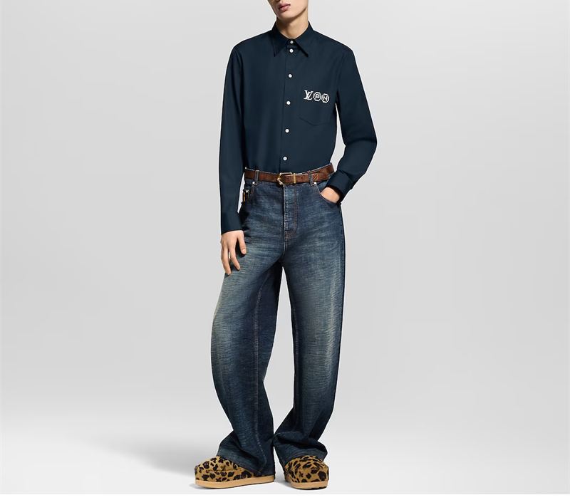 루이비통 x 니고 LV PN 프린티드 시그니처 롱 슬리브드 셔츠