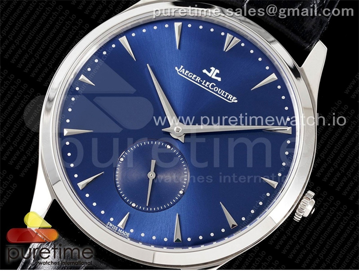 ZF공장 예거르쿨트르 마스터 울트라씬 스몰세컨즈 스틸 블루다이얼 가죽스트랩 Master Ultra Thin Small Second SS ZF 1_1 Best Edition Blue Dial on Black Leather Strap A896